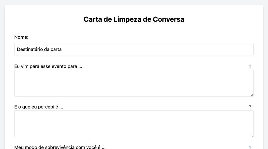 Carta de Limpeza de Conversa