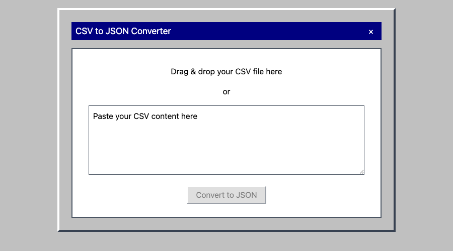 CSV to JSON Converter