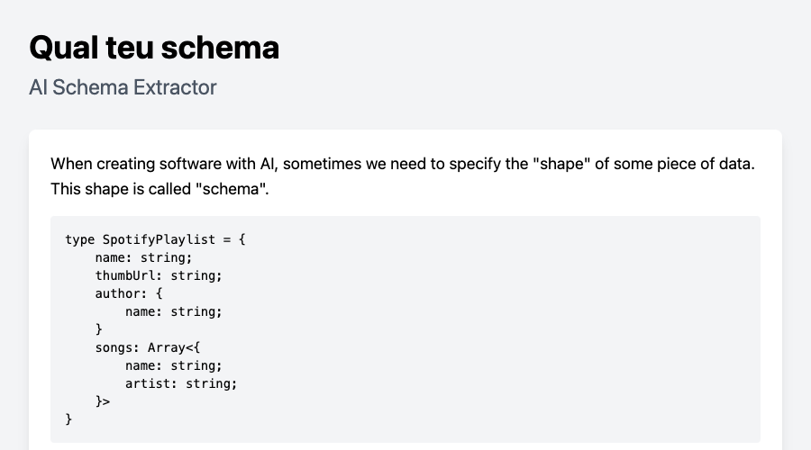 Qual teu schema - AI Schema Extractor