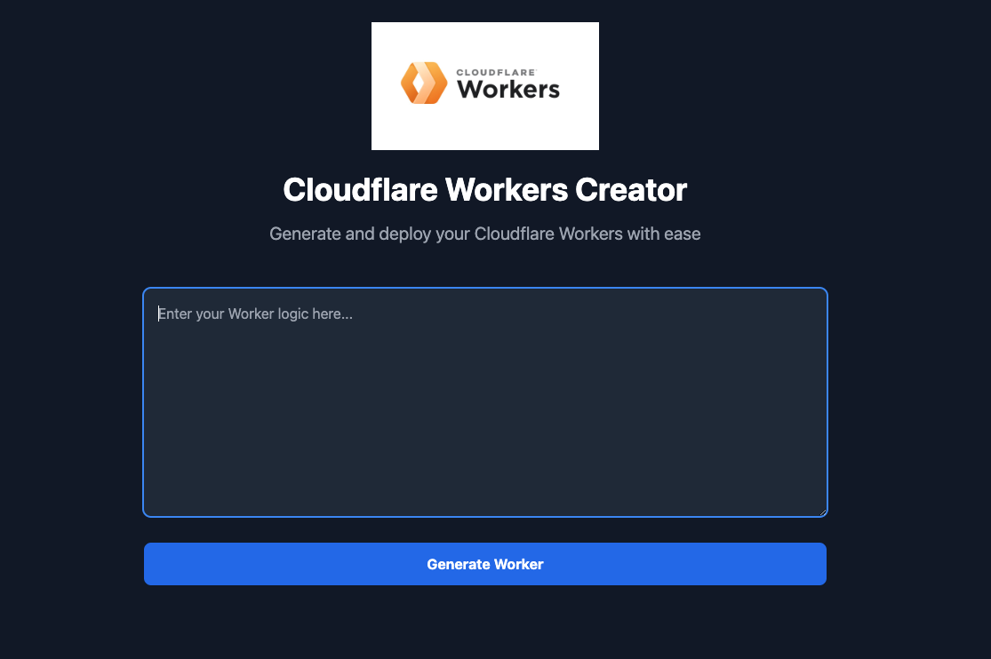 Cloudflare Workers Creator